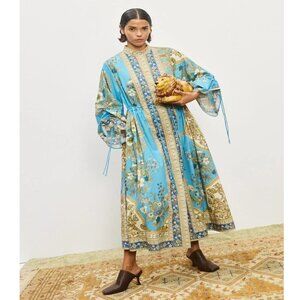 ALEMAIS Cassie Pool floral-print drawstring midi dress